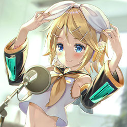This is a pixiv picture whose title is レコーディング後にリンちゃんをいっぱい褒めてみた.