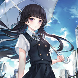 This is a pixiv picture whose title is 【仕事絵】A子不會預言自己死亡.