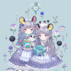 This is a pixiv picture whose title is 丸しっぽのチンチラと薬草学.