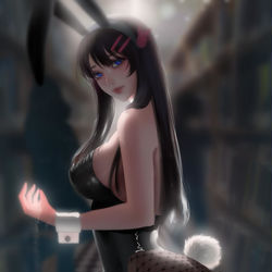 This is a pixiv picture whose title is 樱岛麻衣学姐绘画，希望大家喜欢.