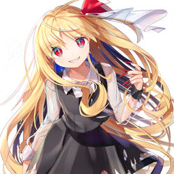 This is a pixiv picture whose title is 長髪×透明ルーミア.