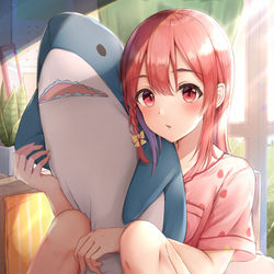 This is a pixiv picture whose title is サメと墨ちゃん🦈💜.