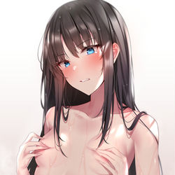 This is a pixiv picture whose title is 貧乳女子.