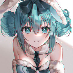 This is a pixiv picture whose title is 初音ミク 🐰.