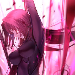 This is a pixiv picture whose title is 貫き穿つ死翔の槍.