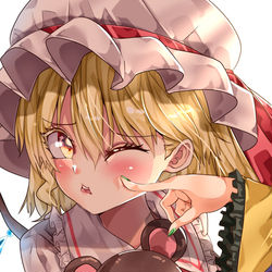 This is a pixiv picture whose title is 無意識につつかれるフランちゃん.