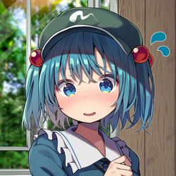 This is a pixiv picture whose title is にとりちゃんにプレゼントをあげました.