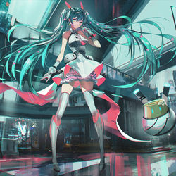 This is a pixiv picture whose title is 初音ミク GALAXY LIVE 2020.