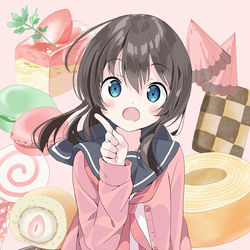 This is a pixiv picture whose title is 甘党女子.