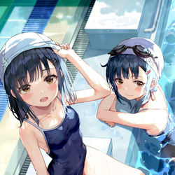This is a pixiv picture whose title is スク水.