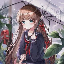 This is a pixiv picture whose title is 雨の日.