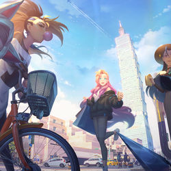 This is a pixiv picture whose title is K/DA in Taipei.