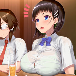 This is a pixiv picture whose title is 夏制服直葉ちゃん＆朝田さん.