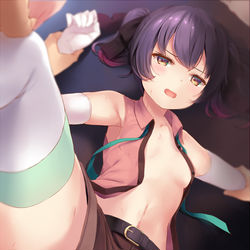 This is a pixiv picture whose title is ホットパンツ娘.