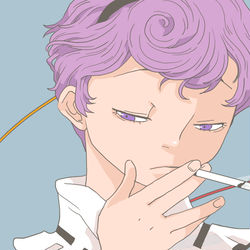 This is a pixiv picture whose title is 煙草を吸うさとり様.