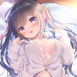 This is a pixiv picture whose title is 君のシャツ…おっきいね…❤.