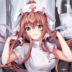This is a pixiv picture whose title is DDLC - Monika.