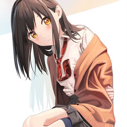 This is a pixiv picture whose title is 秋っぽい色のカーディガン.