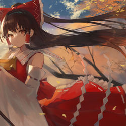 This is a pixiv picture whose title is 博麗の巫女.