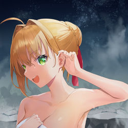This is a pixiv picture whose title is 湯浴みネロ.