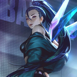 This is a pixiv picture whose title is "The Baddest" K/DA Kai'Sa.