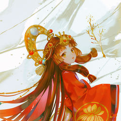 This is a pixiv picture whose title is 迎月.