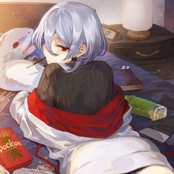 This is a pixiv picture whose title is んー？だって君の部屋、居心地いいんだもん。.