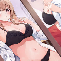 This is a pixiv picture whose title is 「似合うかな...？」.