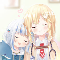 This is a pixiv picture whose title is They're so cute together 💕.