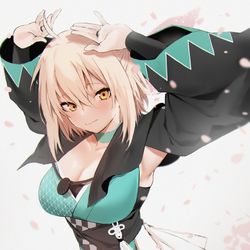 This is a pixiv picture whose title is ワルツ沖田さん.