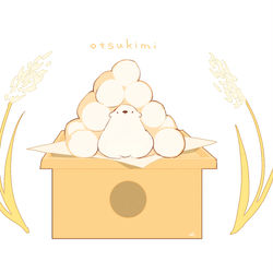 This is a pixiv picture whose title is 月見団子.