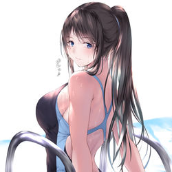 This is a pixiv picture whose title is ポニテこちゃん「よしっ💕」.