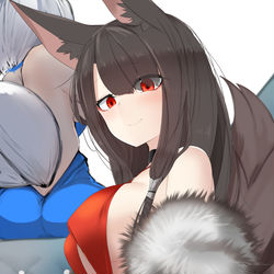 This is a pixiv picture whose title is 朱絹赤城.