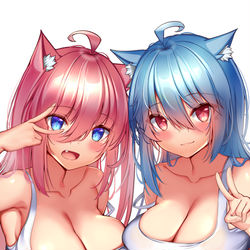 This is a pixiv picture whose title is Itsumi x Nekomia 20k Followers!.