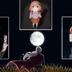 This is a pixiv picture whose title is 月.