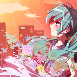 This is a pixiv picture whose title is 夕暮れの 涙が出そうな赤.