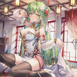 This is a pixiv picture whose title is 白チャイナの縁.