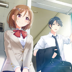 This is a pixiv picture whose title is 会社員とJK、お隣さん歴1年目。.