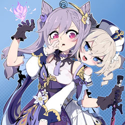 This is a pixiv picture whose title is #原神#  @刻晴&芭芭拉.