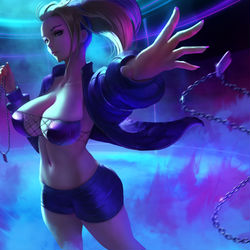 This is a pixiv picture whose title is K/DA Akali.