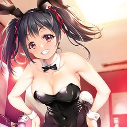 This is a pixiv picture whose title is にこちゃんバニー！.