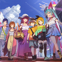 This is a pixiv picture whose title is 雪ミクスカイタウン・2020夏.
