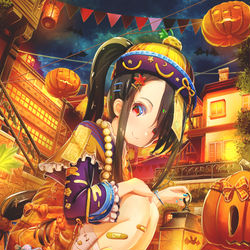 This is a pixiv picture whose title is ハロウィン街で待ち合わせ.