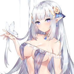 This is a pixiv picture whose title is 白エルフ.