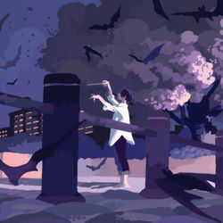 This is a pixiv picture whose title is 思い出せない世界へ.
