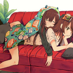 This is a pixiv picture whose title is 甘奈と甜花.