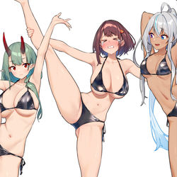 This is a pixiv picture whose title is オリジナル娘たちでＩ字バランス.
