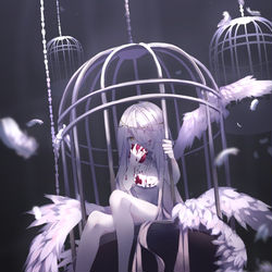 This is a pixiv picture whose title is 白い烏.