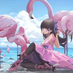 This is a pixiv picture whose title is Flamingo.