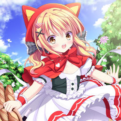 This is a pixiv picture whose title is 赤ずきん.